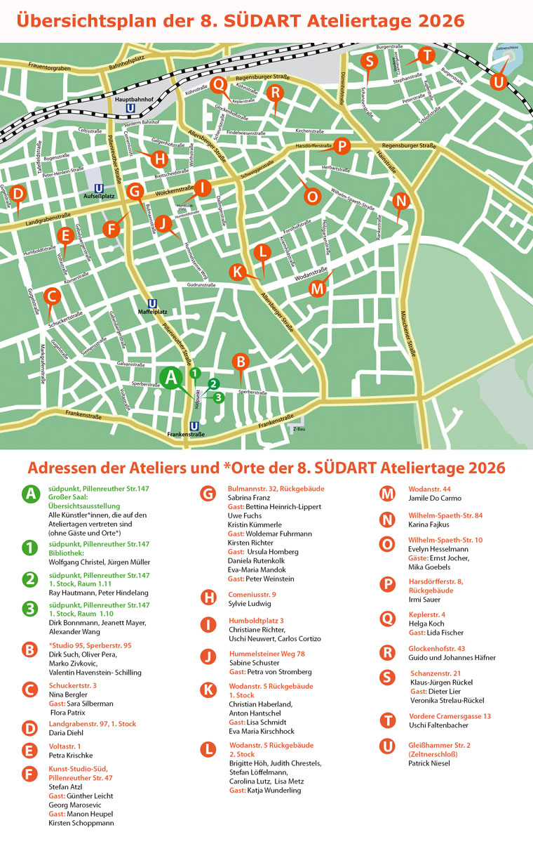 SUEDART Ateliertage 2022 Uebersichtsplan